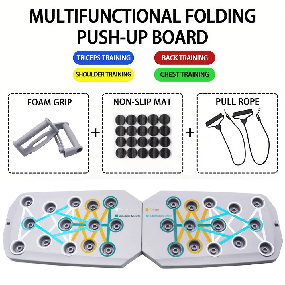 Elevate Your Workout with the Portable Push-Up Board Set - Multifunctional Fitness Equipment for Total Body Training